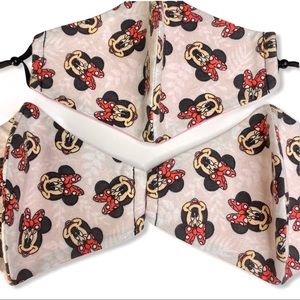 Minnie Mouse Face Mask Reusable Adult Pink Flannel